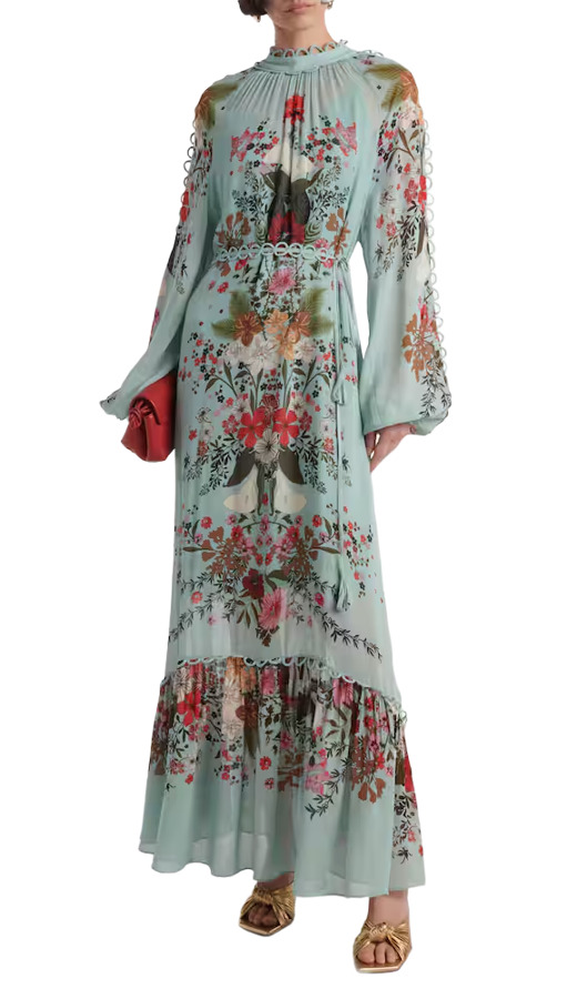chinese dress ladies ATOIR (electric blue) Raya tshirt high leg split gown